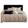 Retro Style Autumn and Winter Cotton Brushed Four-Piece Set Thickeneded Textured Jacquard Pure Cotton Quilt Cover Bedding Beige Pink