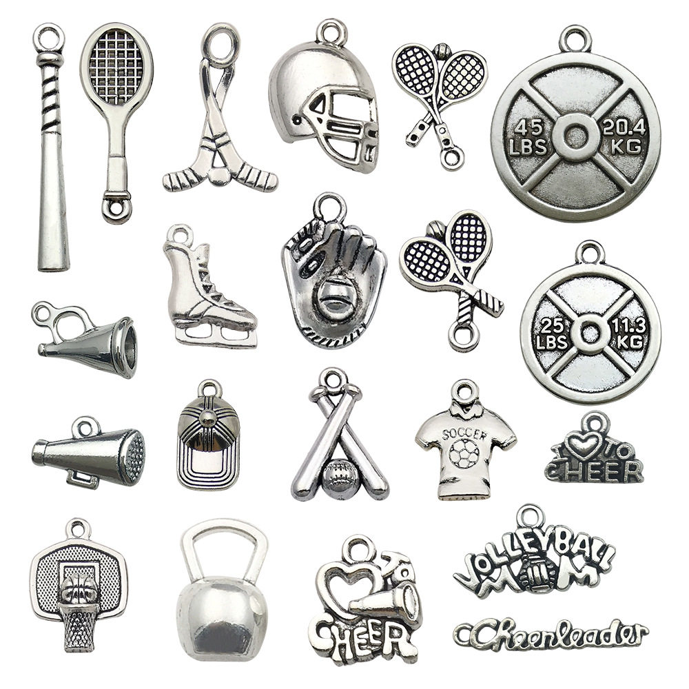 70款运动系列合金饰品配件DIY项链手链吊坠服饰篮球啦啦队小挂件