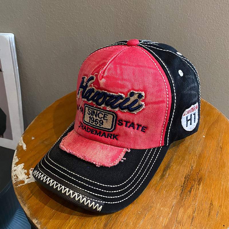 Five-Corner Letter Three-Dimensional Embroidery European and American Cross-Border Men's Big Head Baseball Cap Personalized All-Match Cross-Border Women's Cap