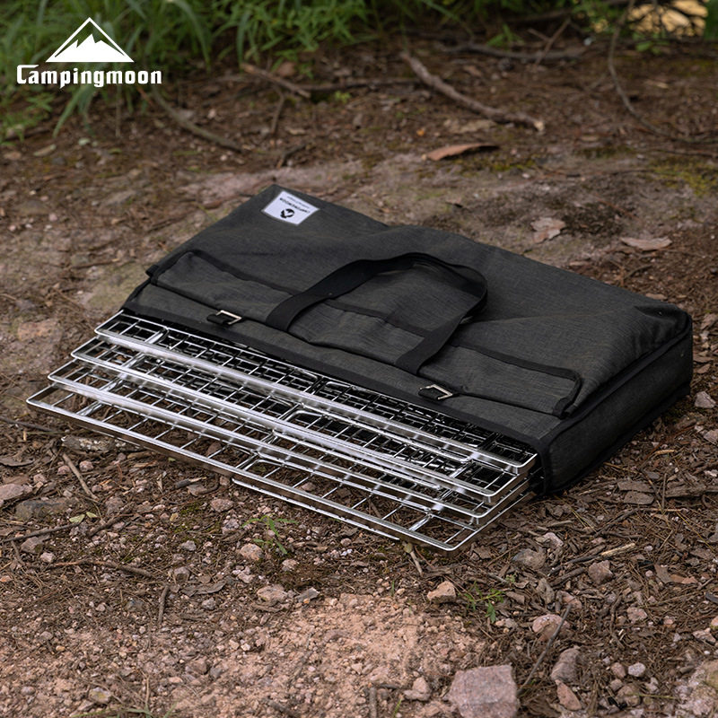 Koman T-225A Camping Stainless Steel Narrow Light Mesh Table Mountain Picnic Combination Storage Rack Portable Camping Style Foldableing Table