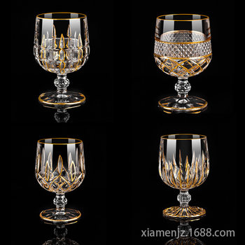 Brandy Goblet Entry Luxury European Style Gold Handmade High-end Household Lead-free Crystal Glass Wine Red Wine Glass