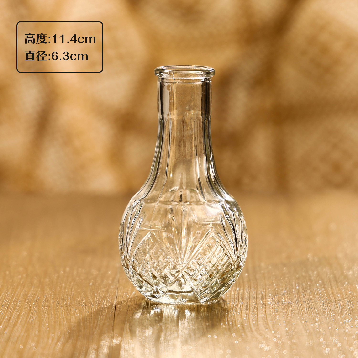 跨境热销复古玻璃花瓶插画高级感香薰瓶 透明ins风摆件小花瓶套装