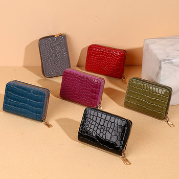 [in stock wholesale] 2022 new crocodile pattern 9 card organ card ID bag European and American style short wallet
