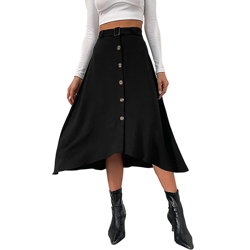 Womens Midi Skirt Solid Color Fashionable Versatile Spring Fall Wear Wholesale Available OEM ODM service
