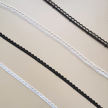 Exquisite European-style small black and white wave polyester water-soluble lace accessories manufacturers in stock cheap wholesale clothing lace