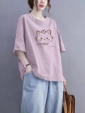 Экспортная женская модная футболка из чистого хлопка с короткими рукавами, летний новый стиль, западный стиль, повседневная верхняя тенденция с короткими рукавами