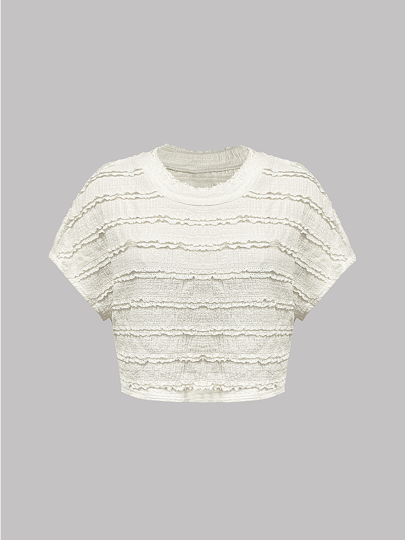 Lace Crochet Loose Fit T Shirt Round Neck Short Sleeve Elegant Design Casual Wear for Women Ready to Ship