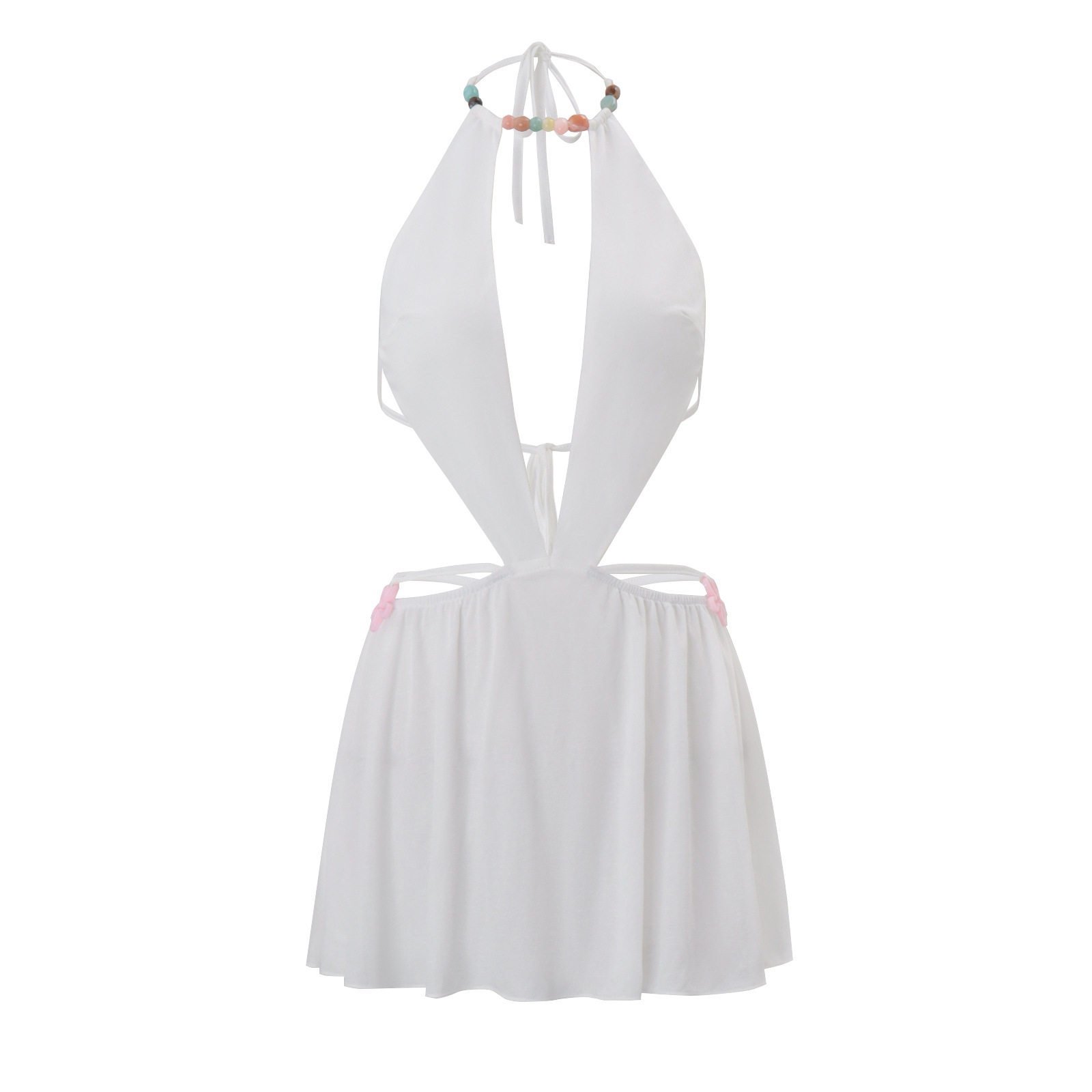 Summer Beach Vacation Dress Sexy Hollow Out Beaded Neckline Trendy Style Perfect for Parties and Getaways Wholesale
