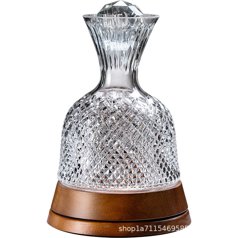 Burgundy Wine Glass suit Household Light Luxury High-end Ornaments Crystal Glass Goblet Rotating Decanter Wine Utensils