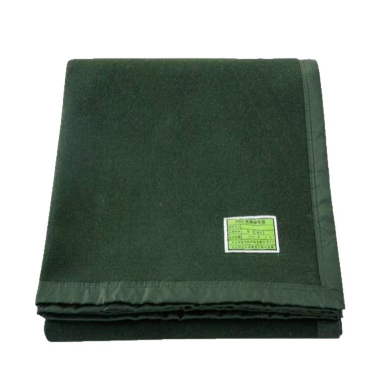 Flood Prevention Emergency Wool Blanket Polyester Blanket Foreign Disaster Relief Military Green Blanket Raschel Civil Reserve Blanket