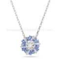 Rotating sunflower blue diamond necklace