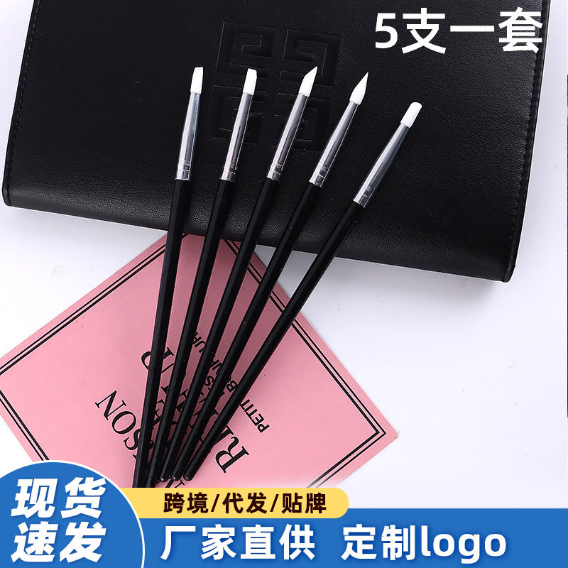 Wholesale Nail Art Silicone Pen Set Hollow Carving Multifunctional Embossing Smear Magic Mirror Powder Silicone Pen Nail Art Tools