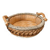 Wicker Storage Tray Fruit Tray Storage Basket Sundries Storage Basket Snack Household Bread Basket Vintage Storage Tray