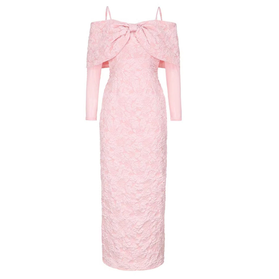 Off Shoulder Pink Bodycon Dress Slim Fit Elegant Style Spring Summer Perfect for Formal Occasions Wholesale