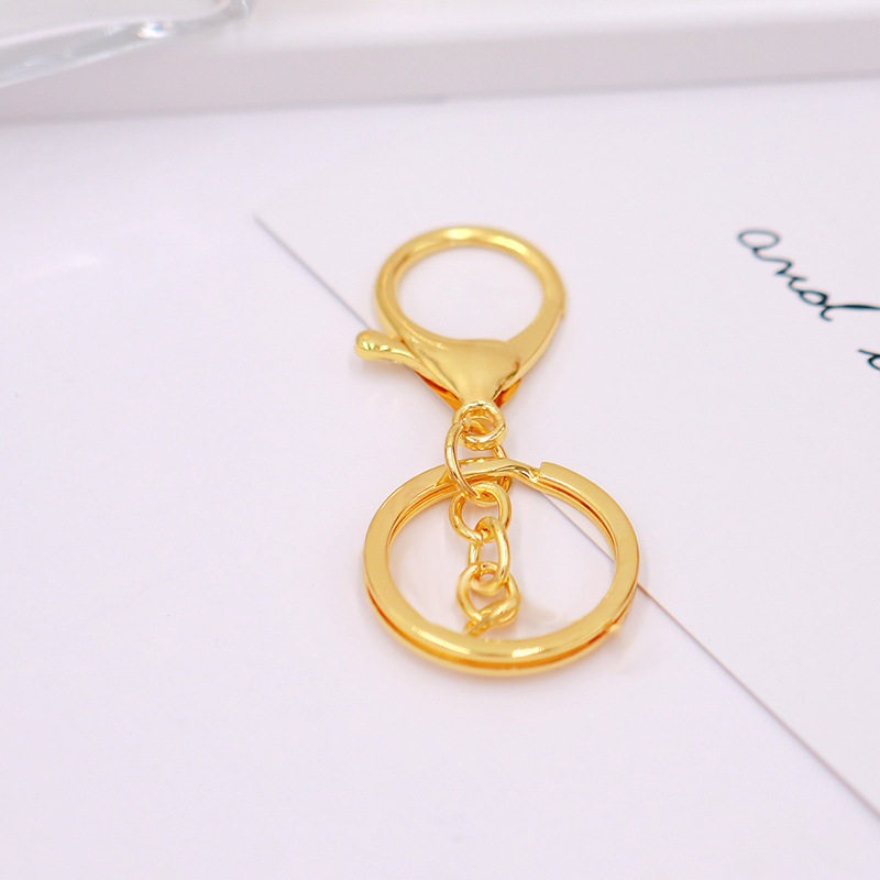 工厂直供钥匙扣圆环电镀龙虾扣款钥匙圈挂件辅料DIY饰品配件材料