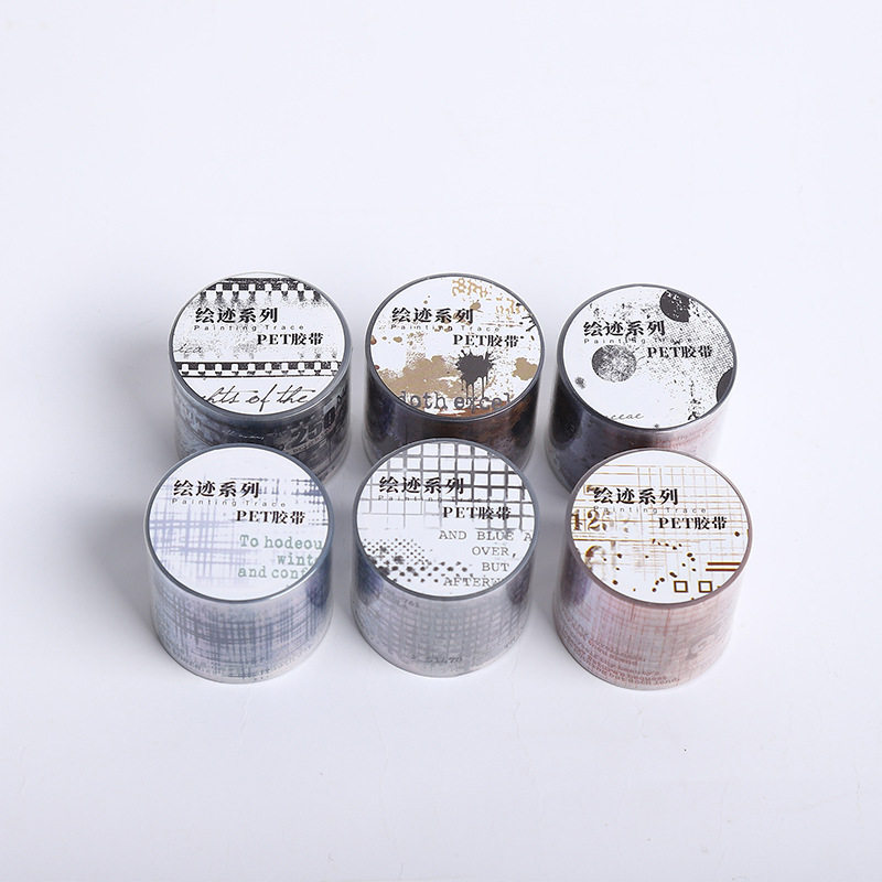 Ketchup girl PET tape painting trace series mottled collage theme material hand account backing paste 6 options