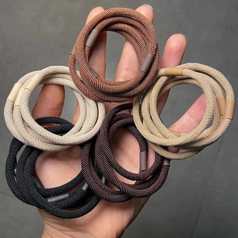 New South Korea black foundation hair band ball hair rope high elastic durable rubber band girl cute leather case