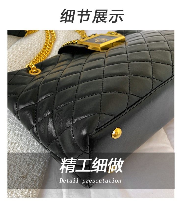 New Summer Live Broadcast Popular One-Shoulder Quilted Chain Large Capacity Simple Fashion Women's Bag 8 O1CN01lv8SFa1Lhe4wvKpKG !!2214150501331 0 cib