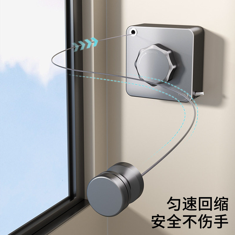 Invisible Clothesline for Drying Clothes, Indoor Punch-Free Hotel Bathroom Invisible Retractable Balcony Wire Rope Rack