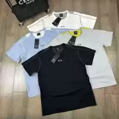 O@Kley Functional Outdoor Breathable Stitching Contrasting Color Summer Round Neck Couple Casual Short-Sleeved T-Shirt Trendy for Men and Women