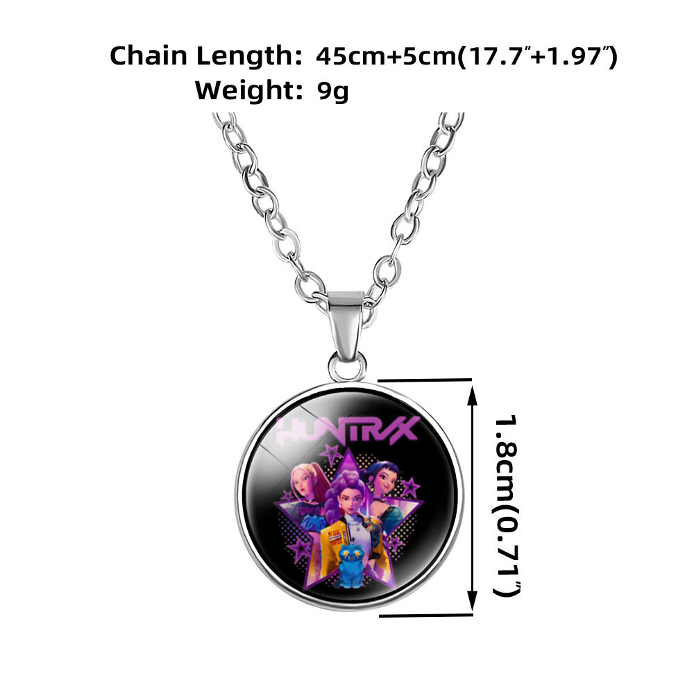 Foreign Trade Specializes in Kpop Hunter Girl Group Necklace Crystal Pendant Anime Peripheral Accessories Two-Dimensional Character Clavicle Chain