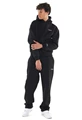 Black suit hoodie wide leg pants