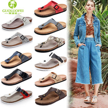 Amazon Supply Manufacturer's Ready-Made Summer Cross-Border Cork Flip-Flops for Couples, Men's and Women's Shoes, Beach Sandals