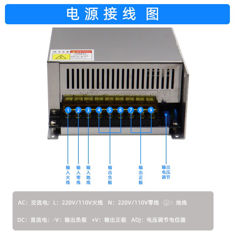 新杰DC24V1200W开关电源机械数控 LED电机 24V50A power supply-图2