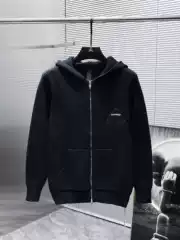 Chrome Heart high quality Leather Metal Accessories Zipper New Knitted Jacket Hoodie for Men
