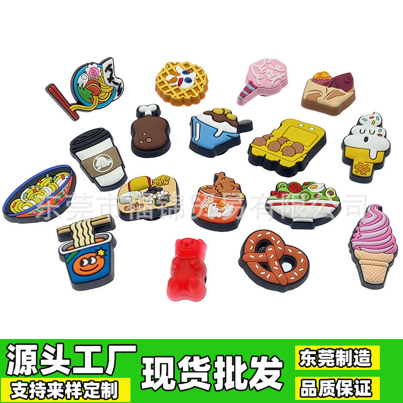 Crocs Shoe Charms, Crocs Shoe Decorations, Cartoon Shoe Charms, Shoe Accessories, Food Series Versatile Shoe Charms