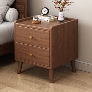 New Bedside Table Modern Simple Home Bedroom Small Cabinet Solid Wood Color Bedside Storage Rack Small Storage Cabinet