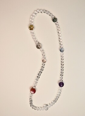 天然白水晶多巴胺星球手链海蓝手链赵露思同款双圈多手串女项链