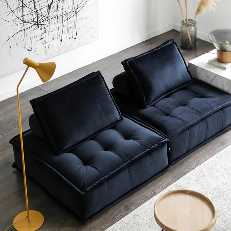 北欧工业风皮埃蒙特布艺沙发豆腐块沙发意式组合模块客厅科技布