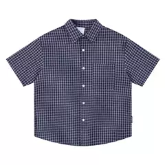 Clothing Japanese Style cituboy Plaid Short-sleeved Shirt Men's Puffy Handsome Retro Couple Shirt Men's and Women's Same Style Top Trendy