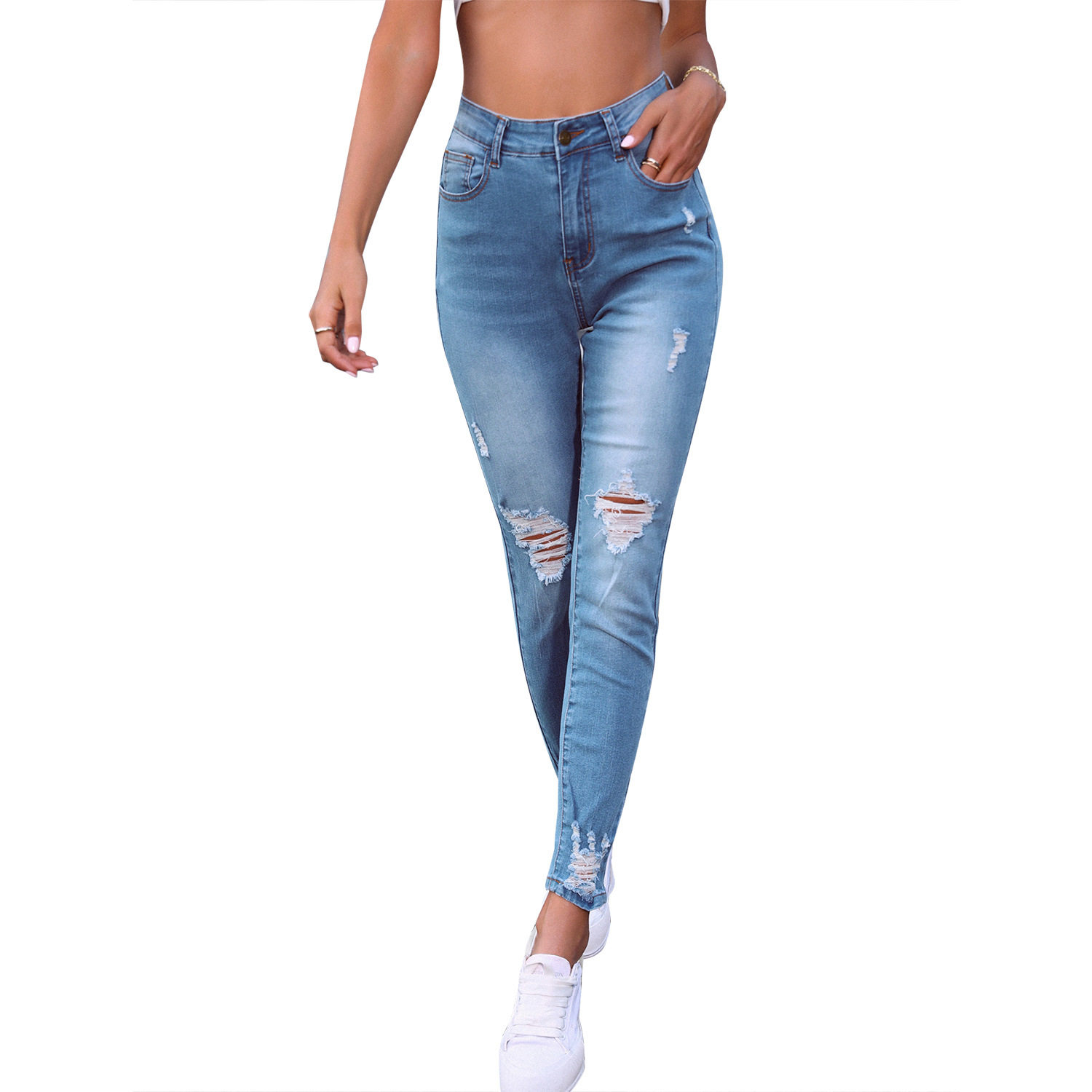 High Waisted Stretch Skinny Jeans Womens Fashion Trendy Style Casual Wear Wholesale Available