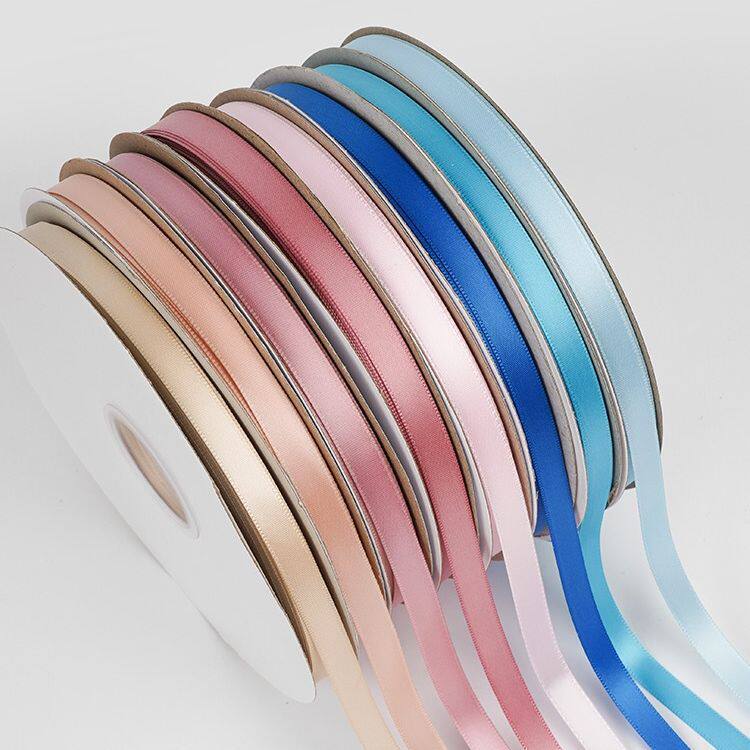 1cm Solid Color Polyester Ribbon Satin Ribbon Flower Gift Packaging Bow Ribbon Weaving Ribbon Baking Wedding Decoration Ribbon