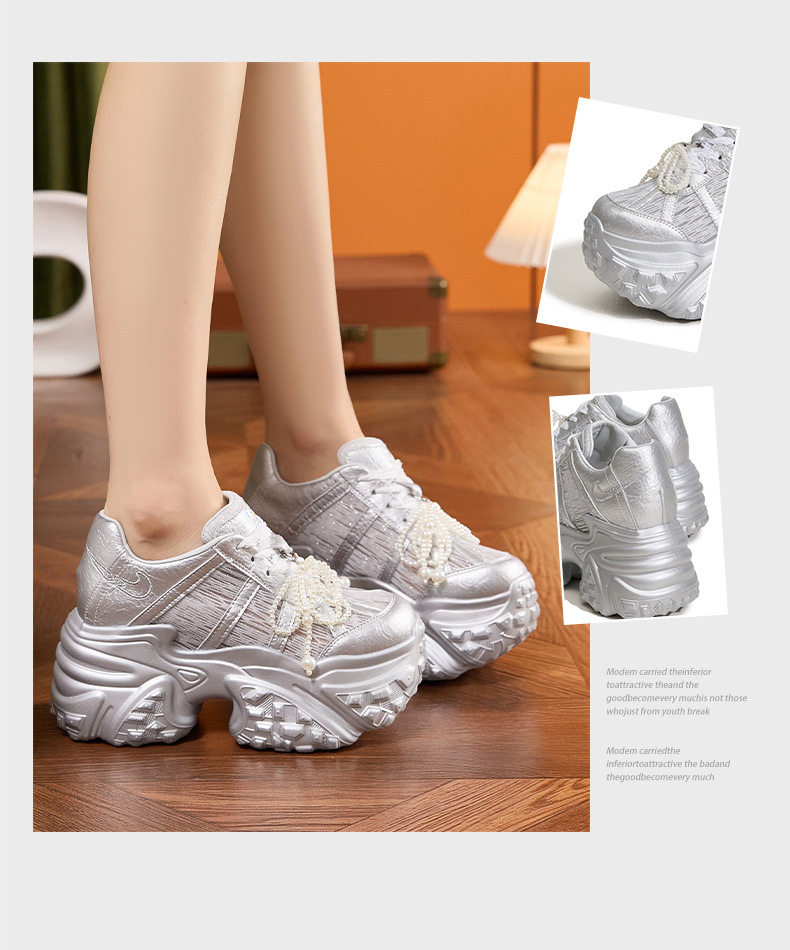 Sandal cao gót nữ hở mũi đế xuồng 2025, gót siêu cao 8 cm, quai ngang dây buộc — Bạc, Trắng chi tiết 3
