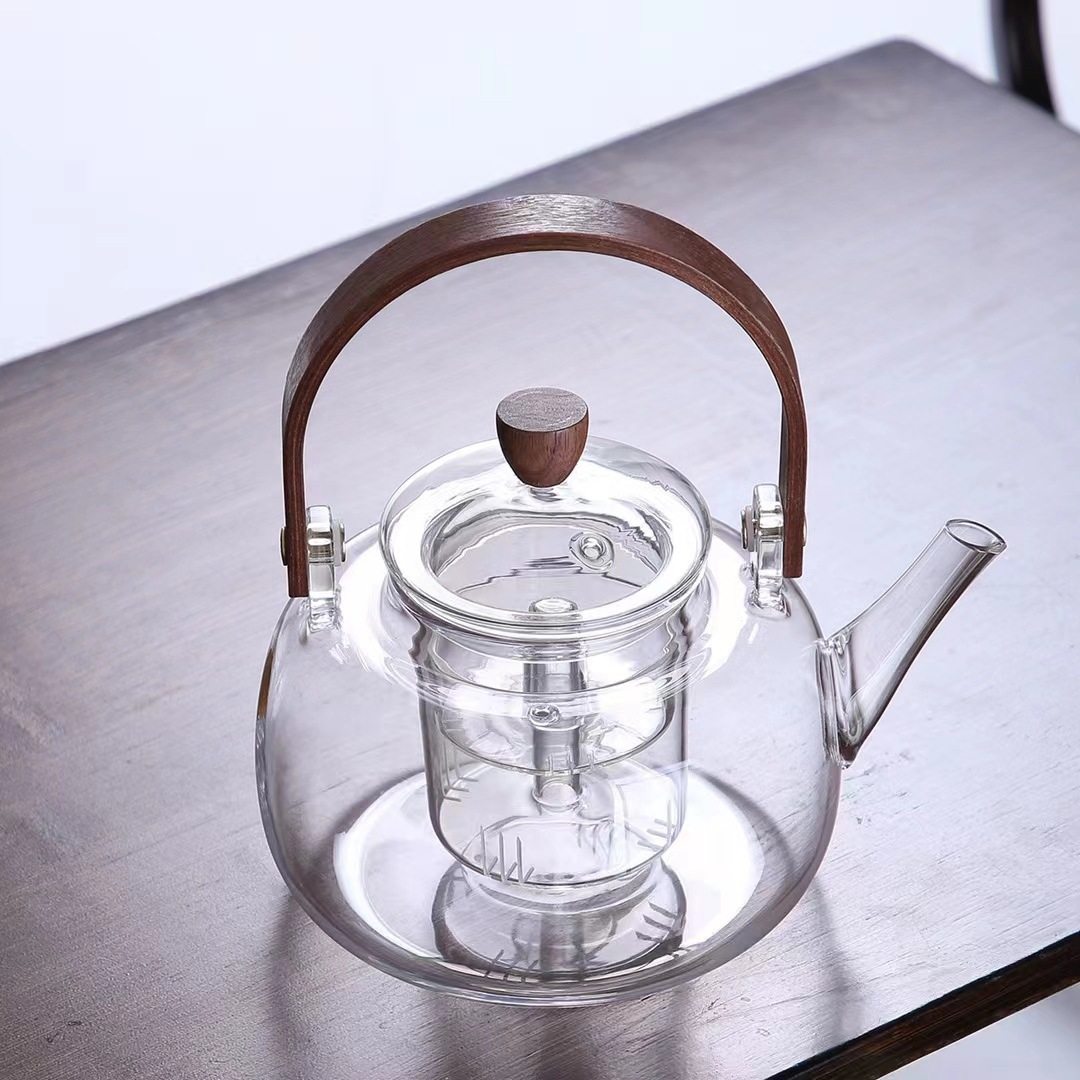 Cross-Border Herbal Tea Kettle, Glass Health Pot, Bamboo Handle Kettle, Glass Teapot, Electric Ceramic Stove, Tea Kettle