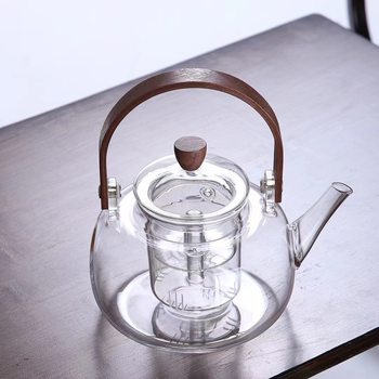 Cross-Border Herbal Tea Kettle, Glass Health Pot, Bamboo Handle Kettle, Glass Teapot, Electric Ceramic Stove, Tea Kettle