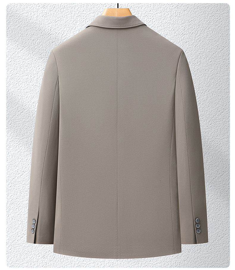 Áo blazer nam dáng thon cổ vest một hàng hai nút vải co giãn không cần ủi — Màu be, Màu đen, Màu camel