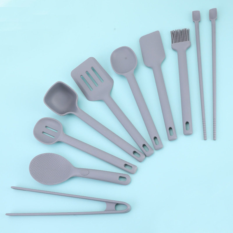 All-In-One Silicone Spatula with Handle, Non-Stick Cooking Spatula, Frying Spatula, Kitchen Cooking Tool Set, Korean Style