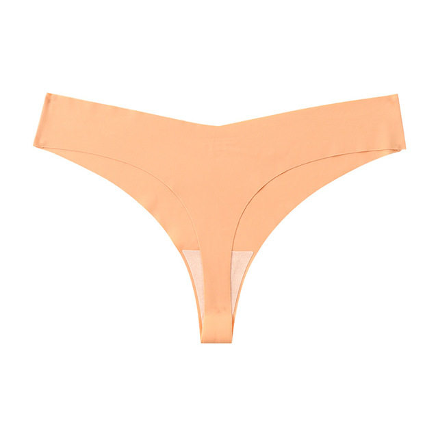 欧美低腰冰丝裸感无痕纯棉裆透气大码T型内裤 女士性感一片式内裤