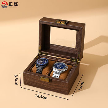 Vintage Wood Grain PU Leather Watch Box Wooden Jewelry Gift Packaging Box Cross-border Hot Sale Watch Storage Box Watch Box