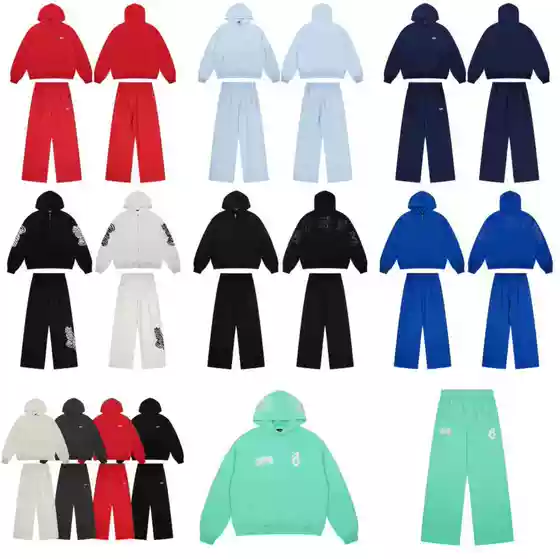 Cross-Border PM Hoodie Heavyweight Cotton Loose Fit High-Street Zip-Up Jacket Trendy Patchwork Embroidered Jacket
