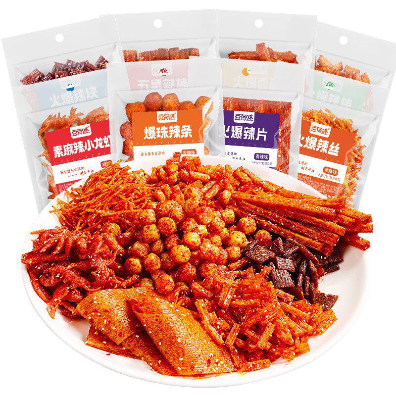 Spicy Strips Bulk Pack Combo Hunan Spicy Snacks 8090 Childhood Nostalgic Spicy Slices Internet-Famous Spicy Strips for Stalls