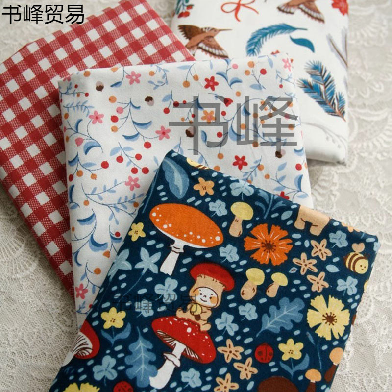 Lanli Fabric Pastoral Floral Cartoon Rabbit Twill Cotton Fabric Dress Children's Clothing Cheongsam Clothing Fabric DIY