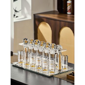 High-End Accessible Luxury White Wine Glass Wine Storage Set Crystal Glass Wine Divider One-Shot Small Wine Cup Cup Holder for Home Use