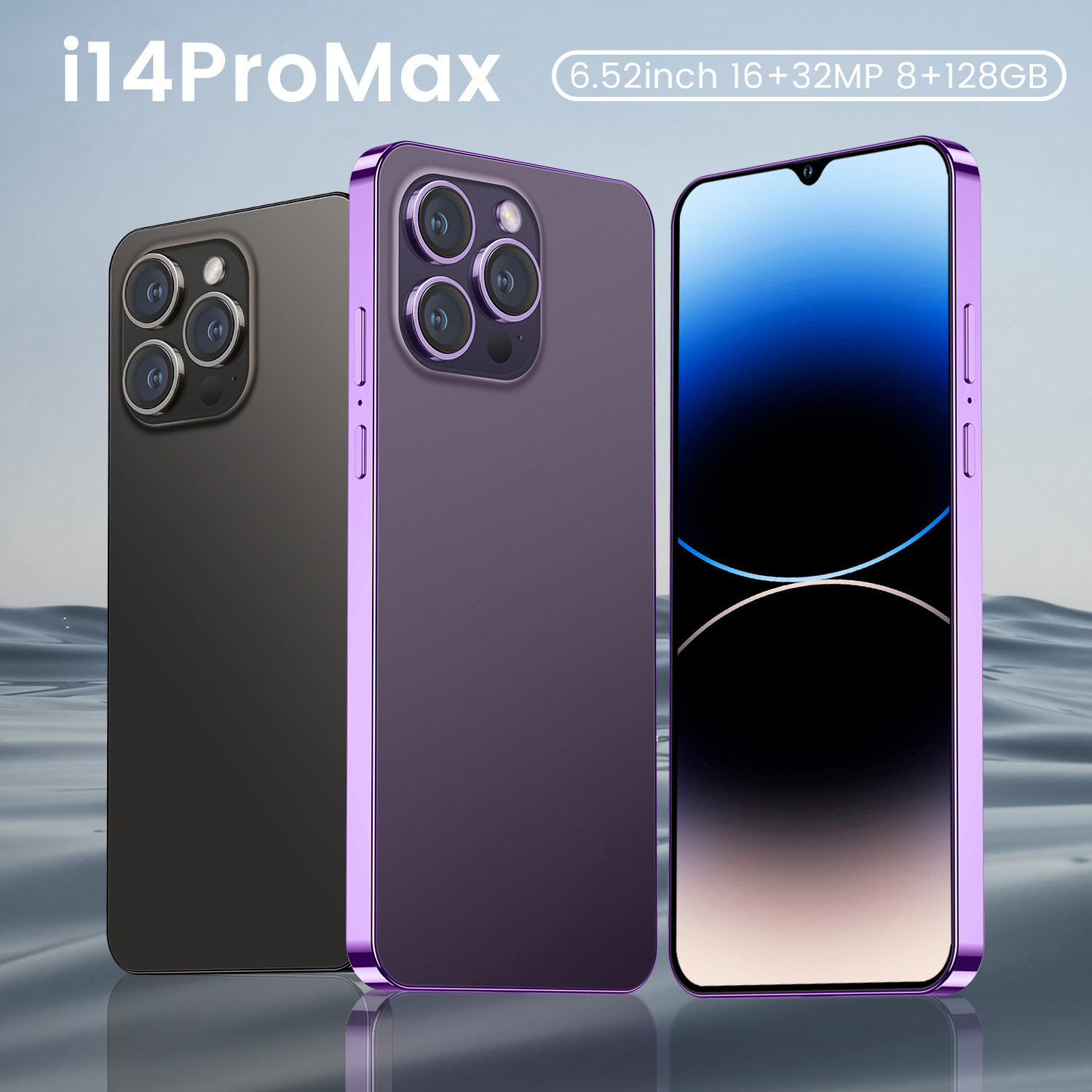 2025跨境手机I14 PRO MAX真4G网络3+32高端超大屏一体智能外贸手