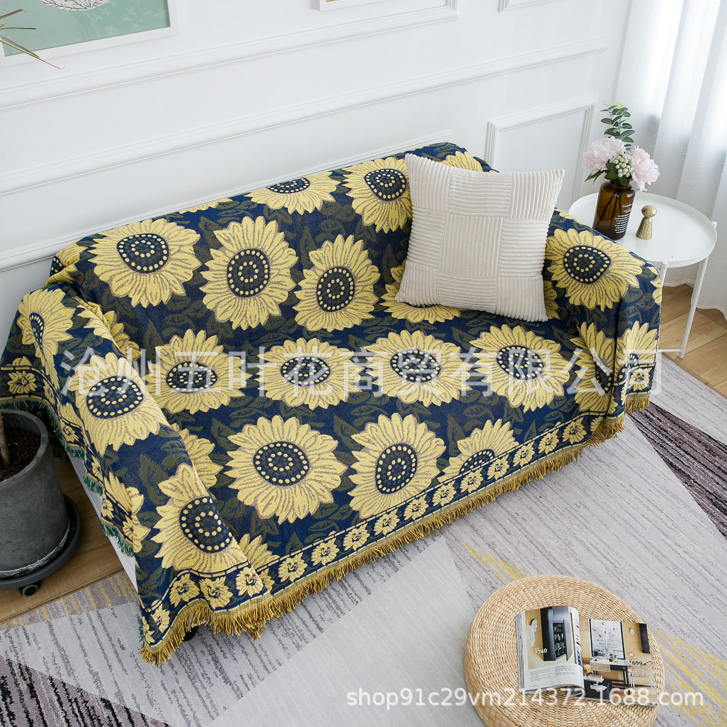 Cross-Border Double-Sided Thickened Lazy European-Style Sofa Towel Coffee Table Tablecloth Outdoor Camping Blanket Sofa Cushion Jacquard Thread Blanket