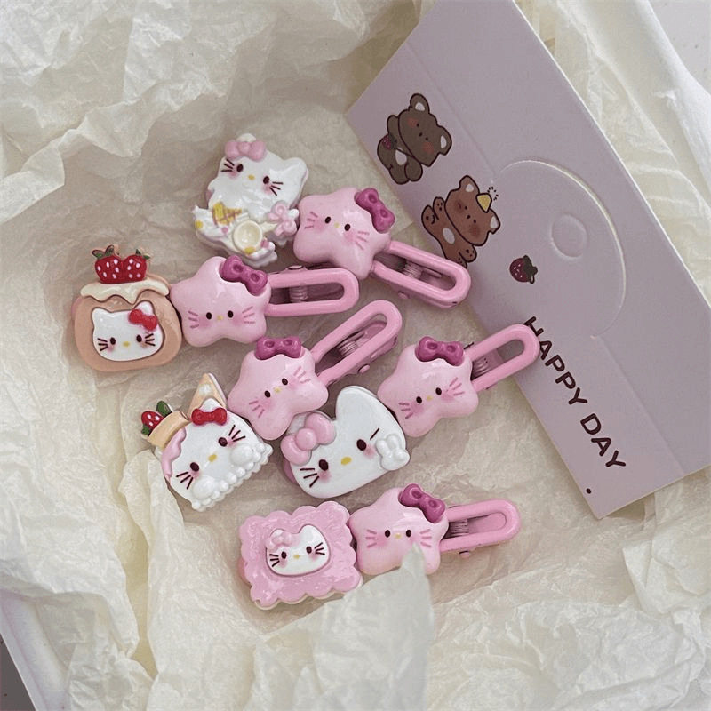 high-looking Internet celebrity Kitty hairpin bangs side sta...